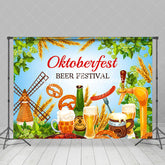 Blau Weizen Blatt Oktoberfest Bier Festival Hintergrund